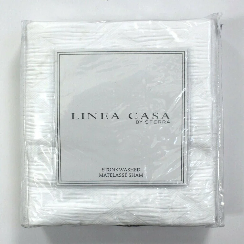 Linea Casa by Sferra Stone Washed Matelasse One Standard Cotton Pillow Sham